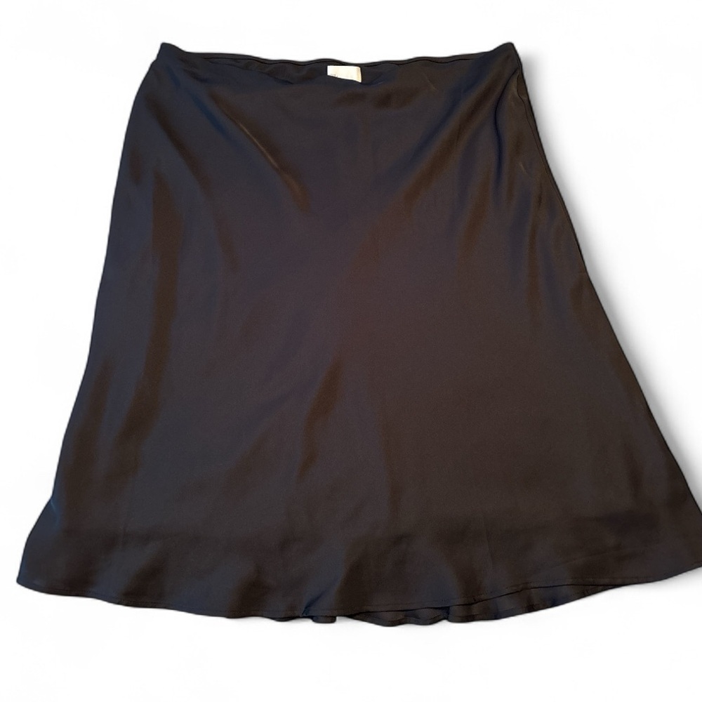 Nordstrom Rack Basic Satin Sheen Maxi Skirt Solid Black Polyester Women’s 3X